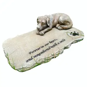 Custom Dog Gravestone Resin Crafts To Display Pet Dog Tombstone Photos Can Be Placed Outdoor Memorial Pet Tombstone