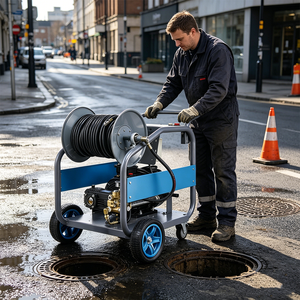 Máquina Desatascadora de Alcantarillado de 30L/min, Hidrolavadora de Alta Presión para Limpieza de Drenajes y Tuberías de Aguas Residuales en Fábricas - Product Image 3