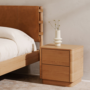 Luxury Solid Wood <strong>Bedside</strong> <strong>Table</strong> Home Furniture <strong>Oak</strong> Closed Nightstands - Product Image 2