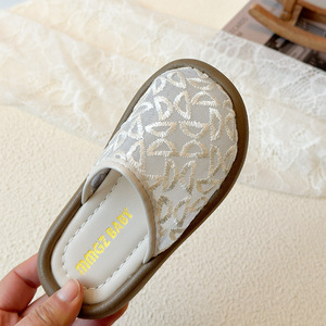 Chaussures de mode pour enfants de style coréen, pantoufles plates brodées douces pour filles, été - Product Image 6