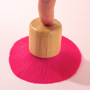 Single Powder Makeup <b>Brush</b> Synthetic Hair Plastic Handle Custom Color Ferrule Face Blending Cosmetic <b>Brush</b> for Women - Product Image 4