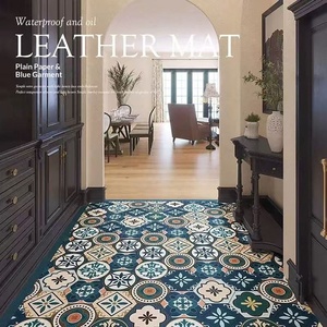 Tapis d'extérieur en PVC imperméable, grande taille, style rétro, résistant aux taches, sans lavage, idéal pour l'entrée de la maison et la zone de changement de chaussures - Product Image 2