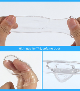 Caliente Popular pene <span class=keywords><strong>glande</strong></span> expuesto suave funda de silicona conjunto retraso eyaculación Ampliador extensor manga juguetes sexuales para hombres - Product Image 5