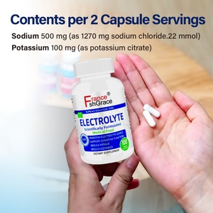 Capsule d'électrolytes personnalisée pour la gestion des régimes riches en sodium, sans saveur, 100 capsules, complément d'électrolytes - Product Image 5