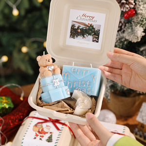 Caja de Regalo con Vela en Forma de Árbol de Navidad Pintada a Mano Estilo Ins Transfronterizo, Recuerdo de Navidad, Vela Divertida para Navidad - Product Image 2