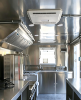 Remorque alimentaire personnalisable en acier inoxydable avec double essieu, cuisine complète, nettoyage facile pour service de restauration rapide mobile