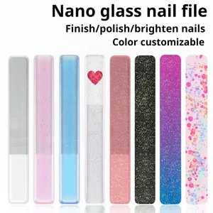 Chuyên Nghiệp Nano Glass Nail Tập Tin Với Biểu Tượng Tùy Chỉnh Hình Dạng Thẳng Đánh Bóng Thanh Cho Tăng Cường Chăm Sóc Móng Tay Vuông Và Cong