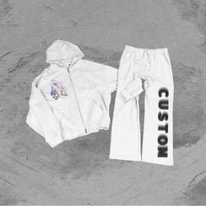 Conjunto de sudadera con capucha y pantalones de entrenamiento con cremallera informal transpirable y respetuoso con el medio ambiente para hombre - Product Image 2