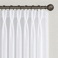 Rideaux Voilages Blancs en Polyester Prêts à Poser, Plissés à la Main, pour Salon - Vente en Gros Personnalisée