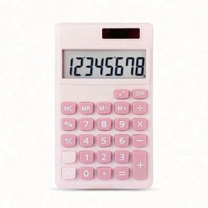 Calculadora Científica Rosa Personalizada de Plástico para Escritorio, Doble Alimentación, 8/12 Dígitos, Logotipo Personalizado para Escuela, Oficina, Negocios - Product Image 1