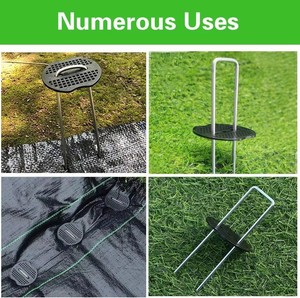 Agrafes de fixation galvanisées pour aménagement paysager, 6 pouces, 3 mm, en forme de U, pour gazon artificiel et toile de paillage anti-mauvaises herbes - Product Image 3