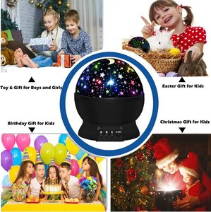 Proiettore di Stelle con Rotazione a 360°, 4 Lampadine LED, 16 Colori Cangianti, Cavo USB per Bambini 3-8 Anni, Luce Notturna Luna per Camera da Letto - Product Image 4