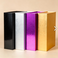 Boîte Cadeau Livre Cuir Vegan Brillant Magnétique Pliable Emballage Luxe Personnalisé pour Cosmétiques Bijoux