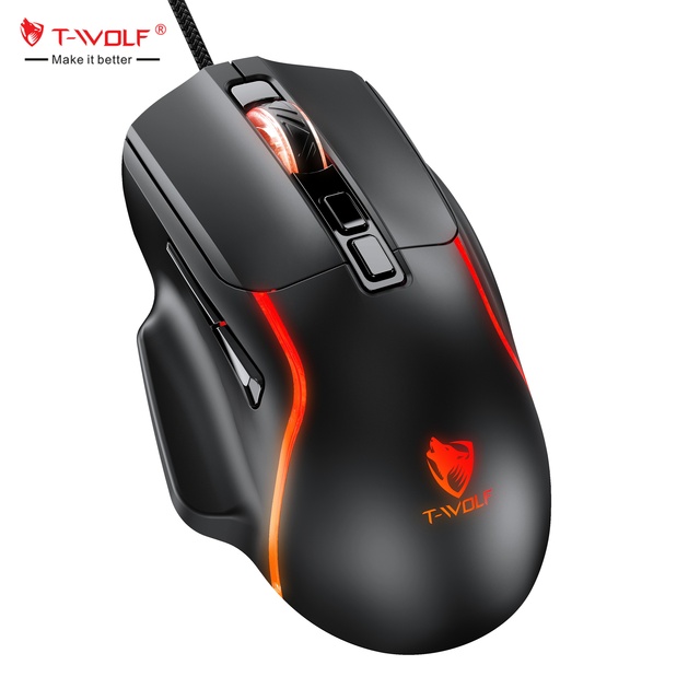 Wired Gaming Mouse 7D Customized Programming Mouse 7200DPI RGB Backlit Wired Mouse Ergonomic Right Hand Mice for Desktop Laptop