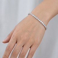 Bracelet tennis 5 carats en diamant de laboratoire taille ronde 3 mm à quatre griffes, or massif 9 carats, 6,75 pouces, bijoux en diamant de laboratoire personnalisés, vente en gros