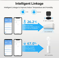 Capteur de température et d'humidité sans fil TUYA avec alertes de notification via application, thermomètre hygromètre WiFi compatible avec Alexa