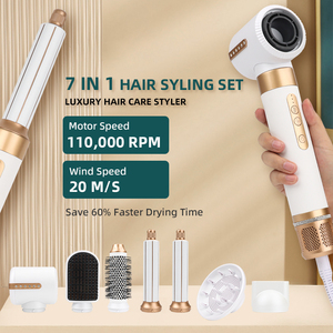 7-en-1 haute vitesse 110000 tr/min Home <span class=keywords><strong>Styler</strong></span> LCD température sèche-cheveux brosse PTC ion négatif 1 étape Air chaud <span class=keywords><strong>Styler</strong></span> usine directe - Product Image 2