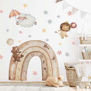 Animale del fumetto della decorazione della stanza dei bambini con l'adesivo della <span class=keywords><strong>parete</strong></span> personalizzabile dell'<span class=keywords><strong>arcobaleno</strong></span> della stella - Product Image 1
