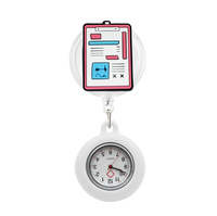 Montre de poitrine à fonction de rebond télescopique, motif cœur de dessin animé, en PVC souple, pour infirmière et médecin, en stock usine