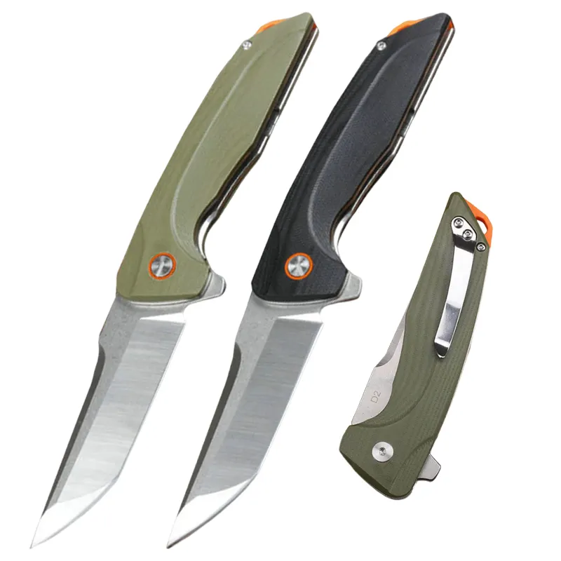 Großhandel 3,5 Zoll D2 Stahl G10 Griff Tanto EDC taktisches Jagd-Klappmesser für Outdoor Camping