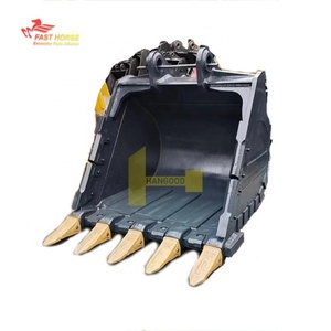 Godet de terrassement Hangood pour excavatrice Doosan 340 DX340 DX340LCA, volume 1,6 m³, robuste, avec 5 dents pour roche - Product Image 1