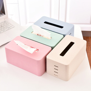 Boîte à mouchoirs en plastique rose, vert, bleu, beige pour la maison, la voiture, le salon, boîte de rangement pour mouchoirs à tirer - Product Image 2