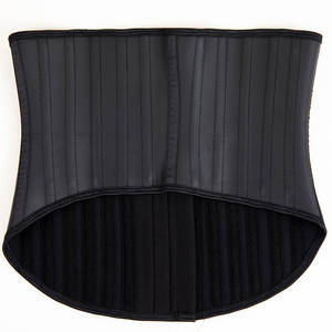 Faja Reductora de Cintura Negra de Látex Liso y Spandex/Nylon con 25 Varillas de Acero, Corsé Entrenador Transpirable, Antibacteriano, de Secado Rápido y Firme - Product Image 6