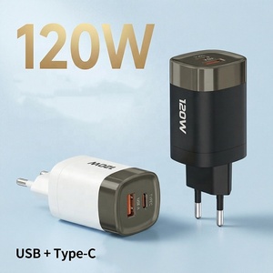 Nouvelle tête de charge rapide à double port en nitrure de gallium pour Huawei OPPO <span class=keywords><strong>Samsung</strong></span>, chargeur à broches pliable 120W - Product Image 2