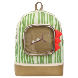 Dinosaur Striped Nylon <b>Backpack</b> 28x31x9cm 25L Softback Cartoon Design for School Unisex Swim Bag - Product Image 6