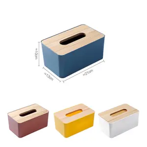 DS2980 scatola di tessuto rettangolare titolare con copertura di bambù per il bagno di legno tessuto scatola di copertura per carta usa e getta tessuti per il viso