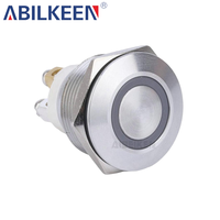 Interruptor de Botón Pulsador Metálico de 22 mm, Resistente al Agua IP65, Iluminado, Momentáneo, para Montaje en Panel, para Control Eléctrico Industrial, Gran Venta