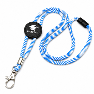 Sangle tissée en polyester en gros d'usine avec crochet pivotant en métal, logo imprimé, pour personnel de bureau et conférences, lanière personnalisable - Product Image 6