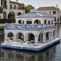 Casa Flotante Mediterránea Inflable de Dos Pisos con Muebles Completos para Parques Acuáticos y Resorts Globales, Venta al Por Mayor