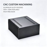 Boîtier d'amplificateur en aluminium anodisé noir usiné CNC sur mesure par l'usine OEM avec panneau de radiateur à double face