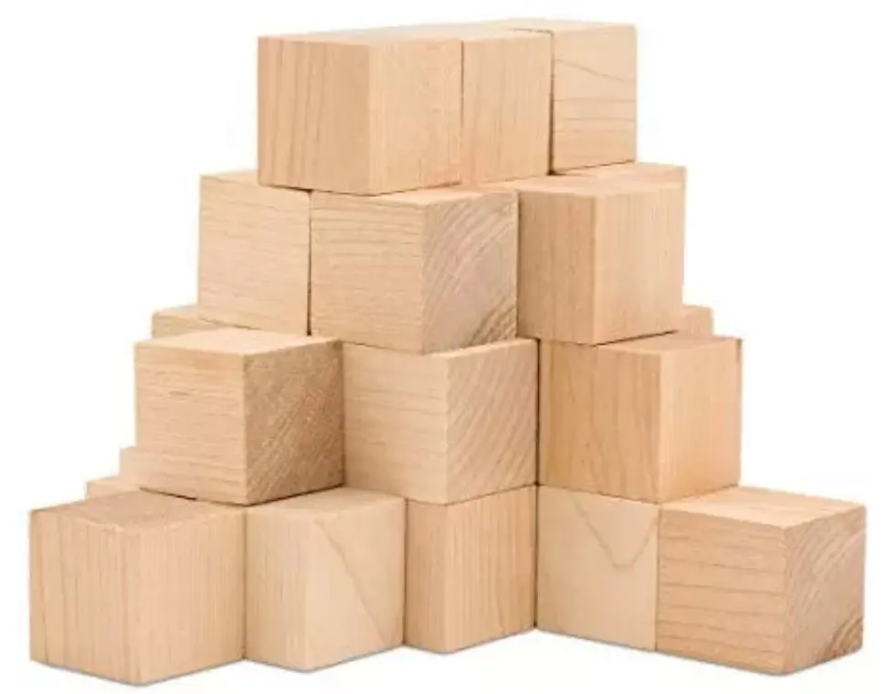 핫 세일 미완성 나무 큐브 공예 및 DIY 프로젝트를위한 나무 사각형 블록