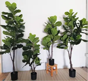 2019 de fábrica al por mayor árbol de Bonsai de Ficus Lyrata Fig violín de Planta Artificial