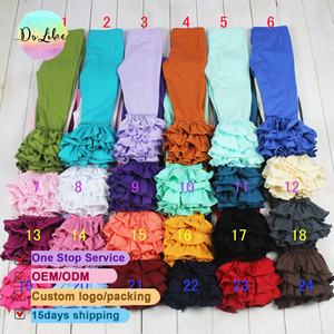 Bebek pamuklu üst giyim fırfır kollu kızlar kızlar için özel tişört çoklu katı renkler bluzlar Tops çocuk - Product Image 4