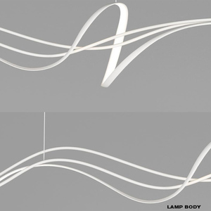 Lampadario per Sala da Pranzo, Lampada a Sospensione Lineare Italiana con Effetto Soffice, Illuminazione Decorativa di Lusso Dimmerabile a Striscia Lunga - Product Image 6