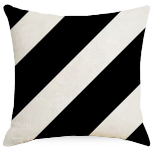 INSHARE Funda de almohada de poliéster con estampado geométrico en blanco y negro Cojín de sofá simple Sala de estar Dormitorio Funda De Almohada Nórdica - Product Image 5