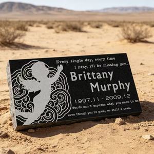 Custom Flat Granite <strong>Memorial</strong> <strong>Plaque</strong> with Angel Design - Weatherproof Grave Marker <strong>for</strong> Cemetery <strong>Garden</strong> Desert Snow - Product Image 3