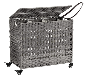 <span class=keywords><strong>Panier</strong></span> à <span class=keywords><strong>linge</strong></span> JY tissé à la main, <span class=keywords><strong>grand</strong></span>, avec roulettes en acier inoxydable, doublure en coton pliable, <span class=keywords><strong>panier</strong></span> à <span class=keywords><strong>linge</strong></span> pour la garde-robe, rangement d'outils - Product Image 3