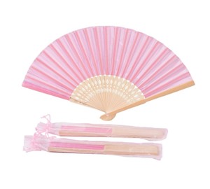 Éventail à main personnalisé en bambou rose pour les invités de mariage Style traditionnel et classique avec potentiel de bricolage pour Carto - Product Image 1