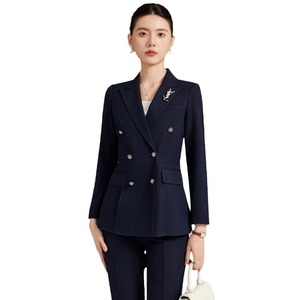 Women Grey Suit Set Polyester Worsted Anti-Wrinkle Commute Autumn Winter - Product Image 5