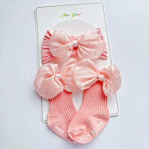 Juego de bandas para el cabello de princesa para bebés de un mes de edad, tocado para fotos de 100 días, Calcetines antideslizantes para recién nacidos, accesorio para el cabello para niños - Product Image 2