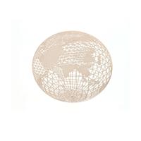 Set de 4 dessous-de-plat en PVC tissé à motif globe, imperméables, antidérapants, durables et écologiques