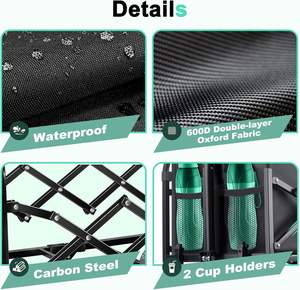 फोल्डेबल वैगन कार्ट पोर्टेबल ब्रेक लचीला स्टीयरिंग 600d ऑक्साइड कपड़े कार्बन स्टील ढहने योग्य वैगन खरीदारी के लिए - Product Image 6