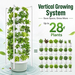 Colonne hydroponique verticale sur roulettes, auto-arrosante, pour légumes, épinards, jardinage biologique scolaire, <span class=keywords><strong>hauteur</strong></span> personnalisable - Product Image 4