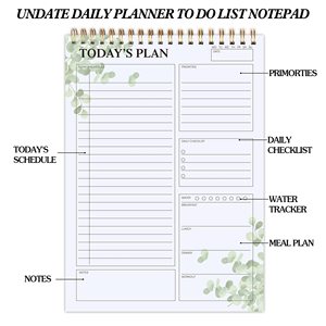 To Do List <b>Notepad</b> <b>A5</b> Leather Hardcover Thermal Binding Custom Logo 80 Sheets Gift Organizer Planner - Product Image 3