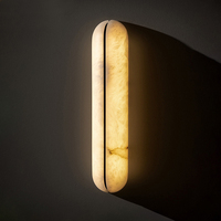 Longue bande de luxe moderne 24V basse tension en laiton et marbre espagnol applique murale à miroir LED pour salle de bain
