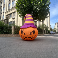 Lot de trois citrouilles gonflables d'Halloween, imperméables, en tissu Oxford, 8-10 pieds, personnalisables pour la publicité, la décoration de jardin, de fête et d'événements